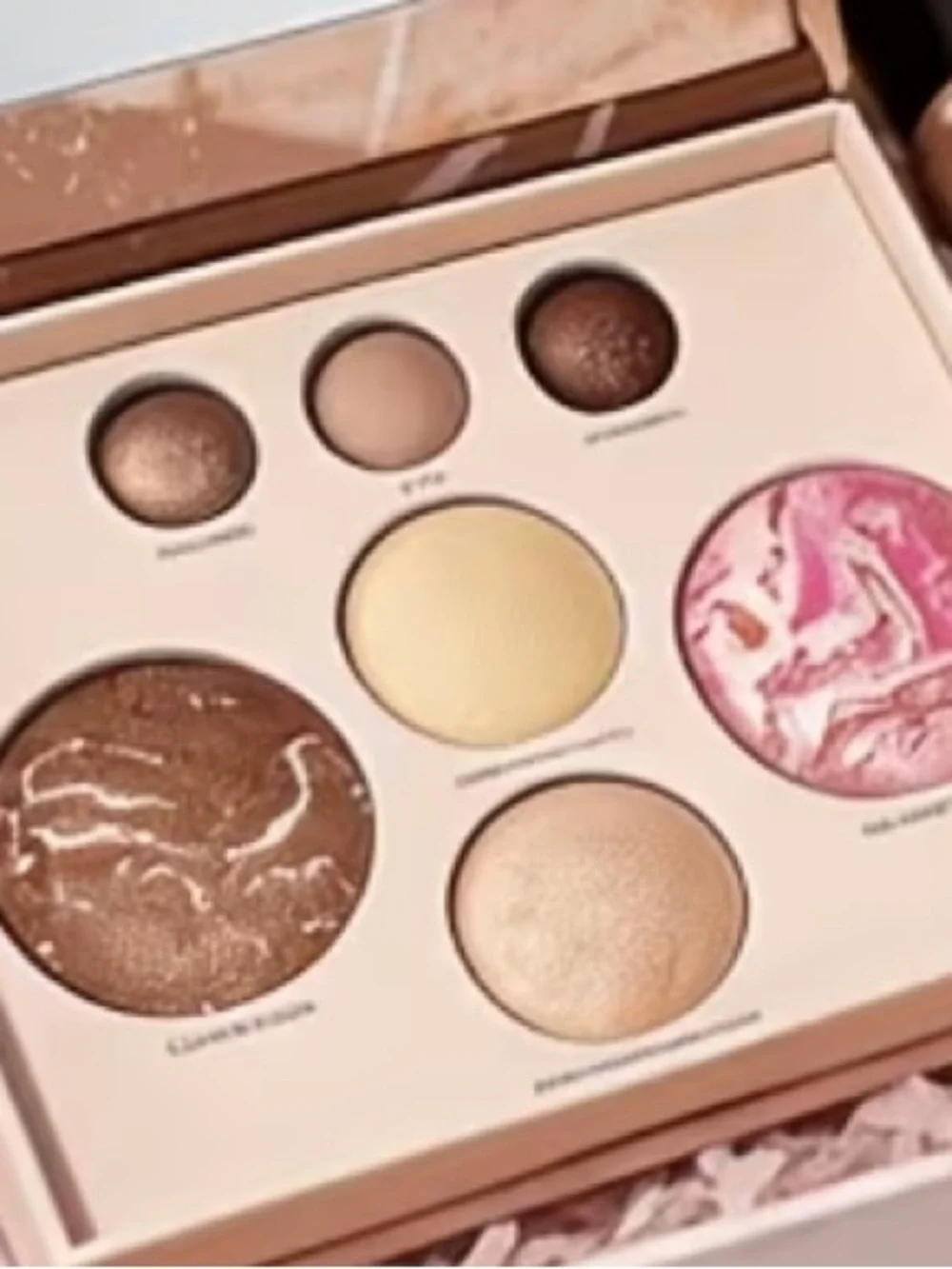 Baked Face & Eye Makeup Palette Bronzer, Highlighter, Eyeshadows Set New in Box